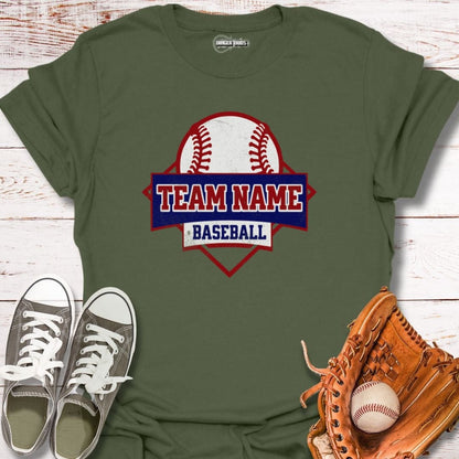 Team Banner Custom Baseball T-Shirt