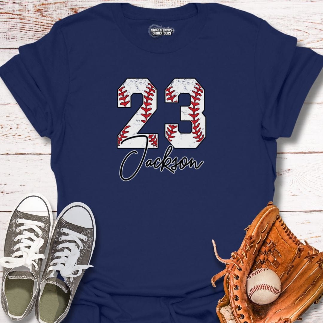 Custom Baseball Number With Name T-Shirt