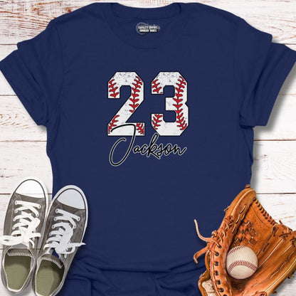 Custom Baseball Number With Name T-Shirt