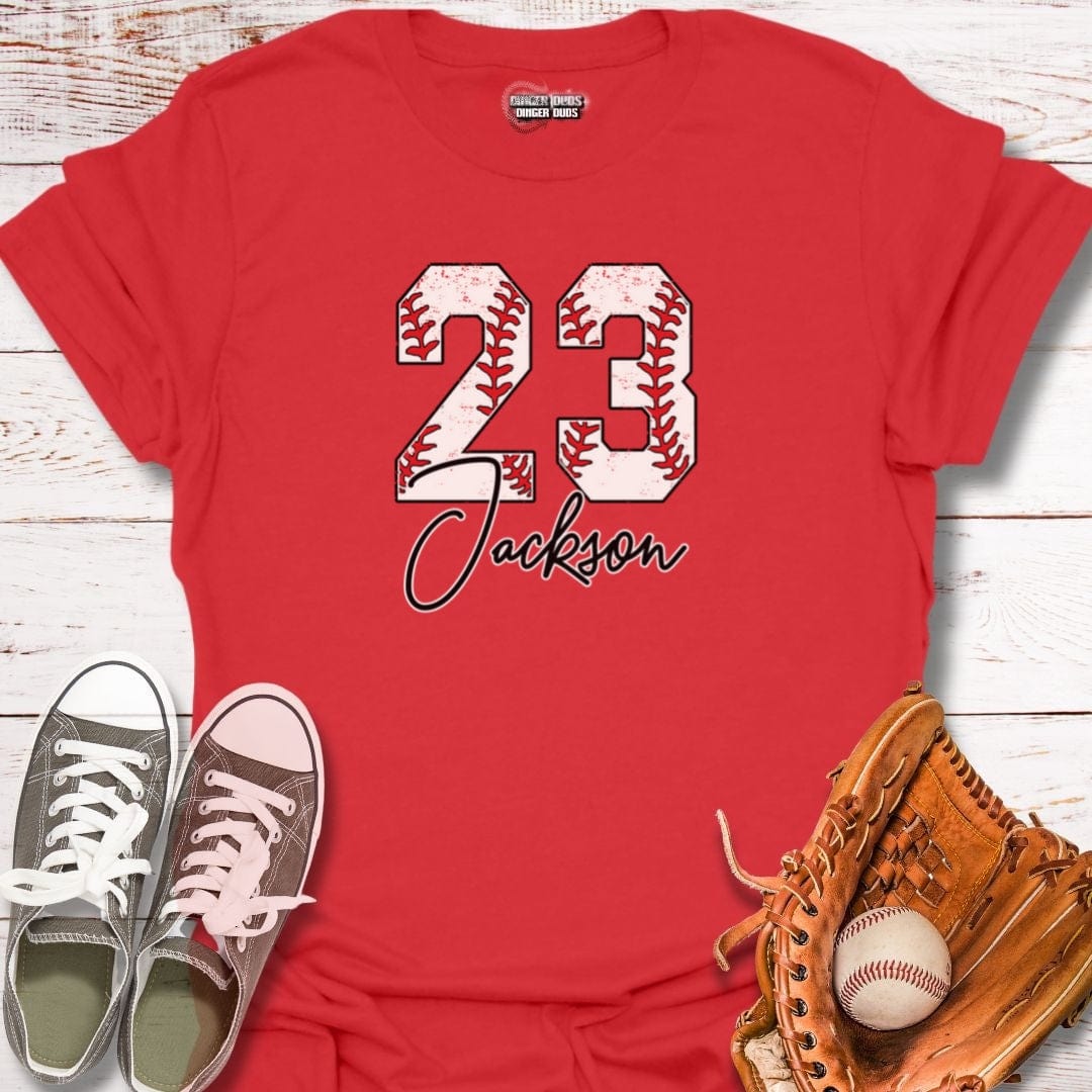 Custom Baseball Number With Name T-Shirt