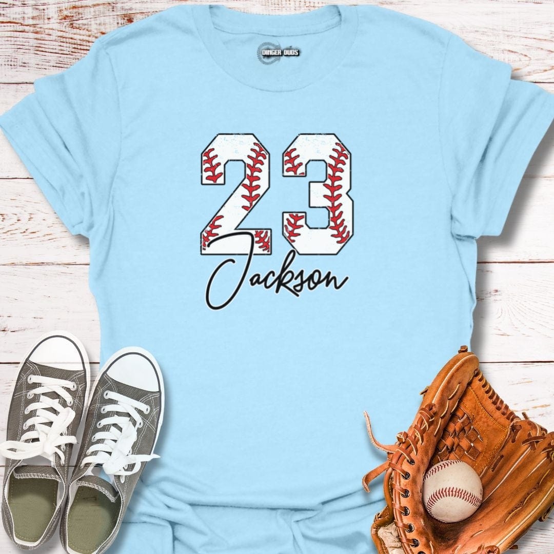 Custom Baseball Number With Name T-Shirt