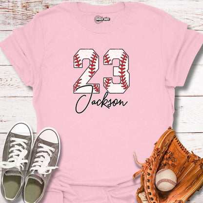 Custom Baseball Number With Name T-Shirt