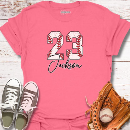 Custom Baseball Number With Name T-Shirt