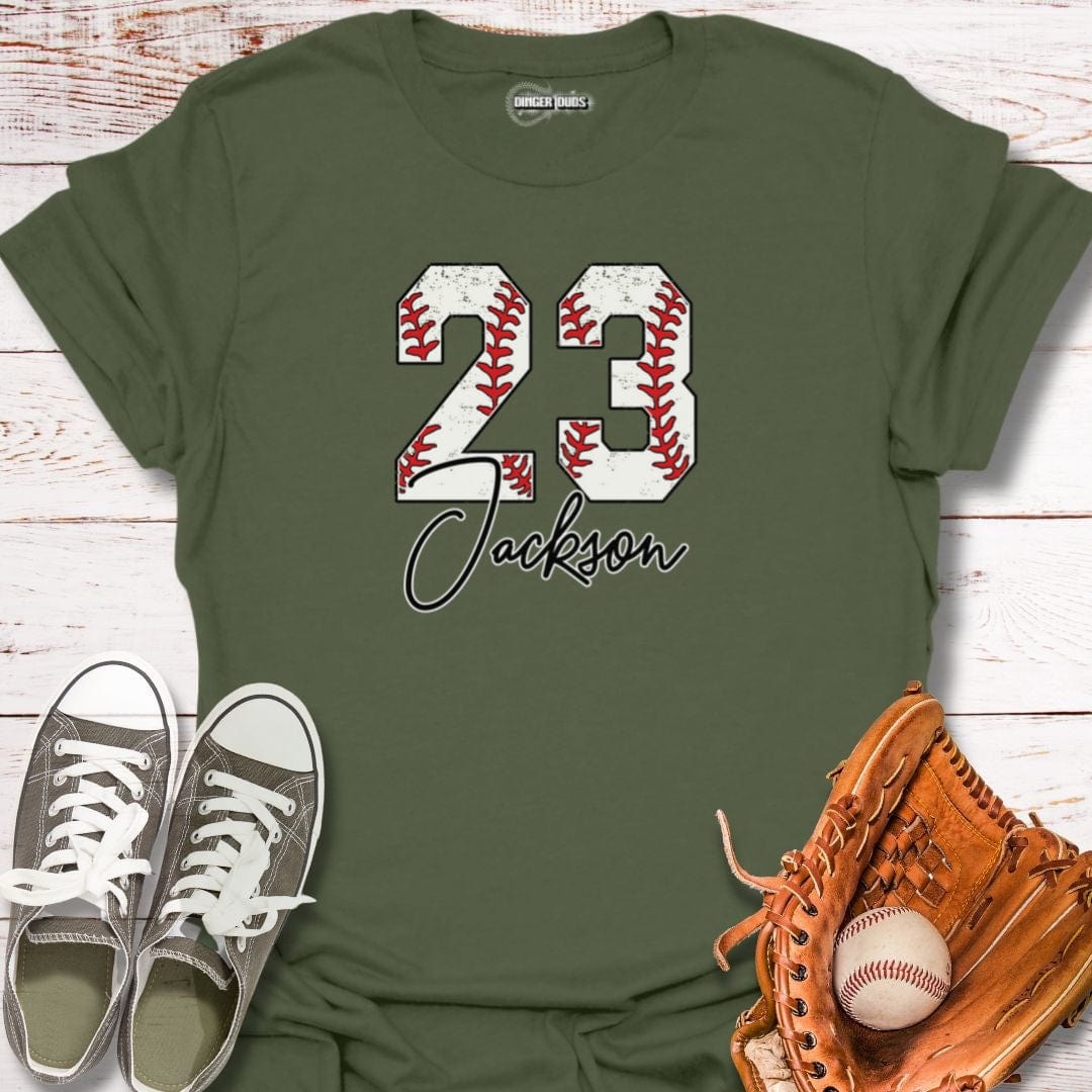 Custom Baseball Number With Name T-Shirt