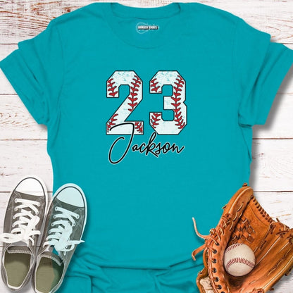 Custom Baseball Number With Name T-Shirt