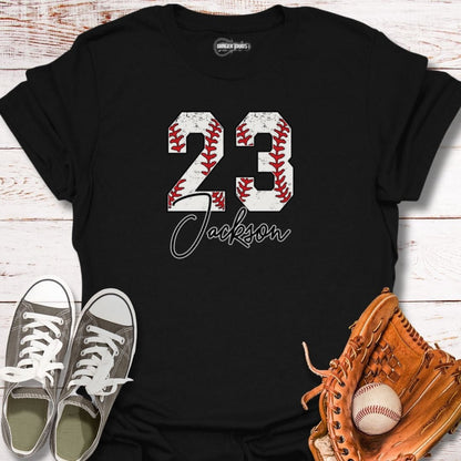 Custom Baseball Number With Name T-Shirt