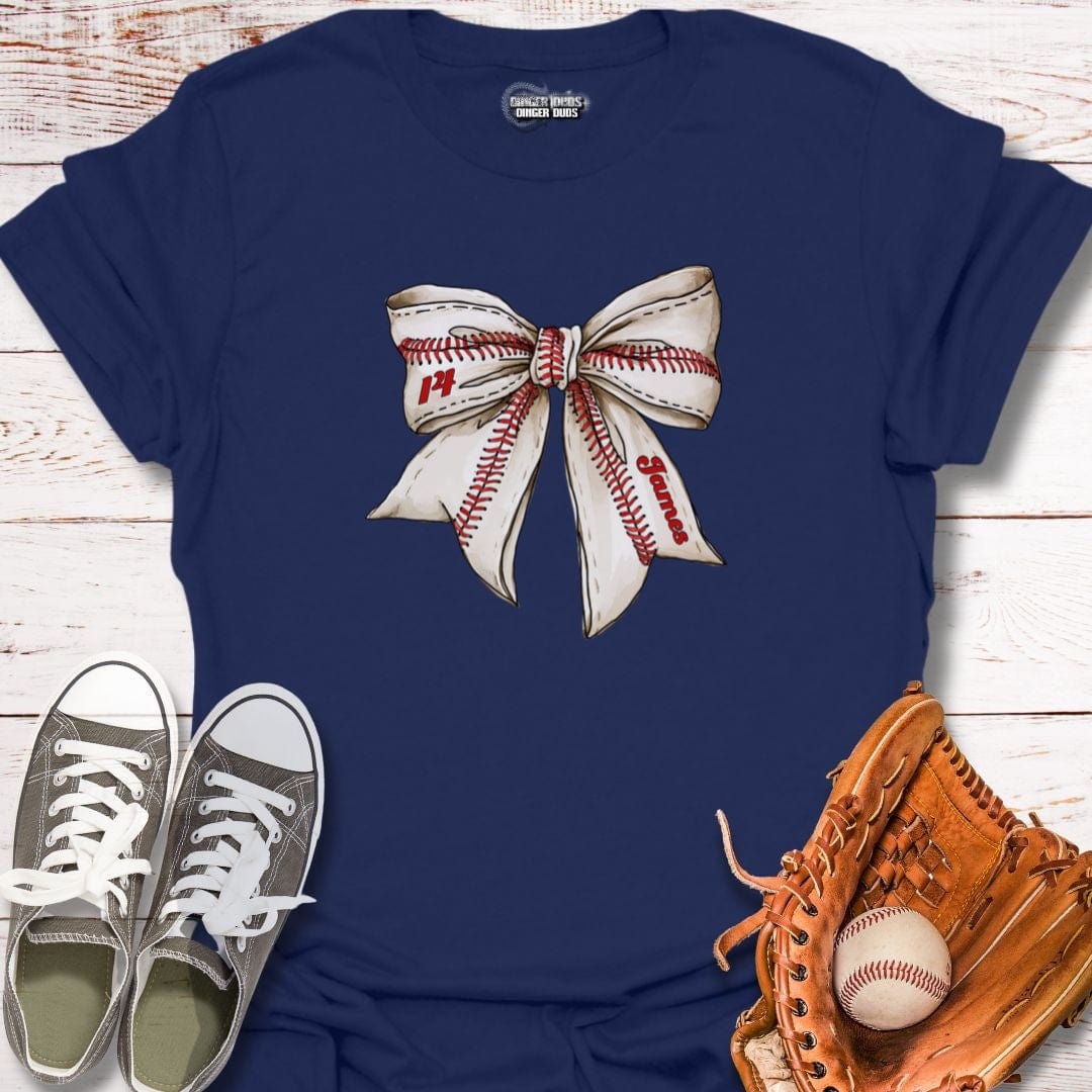 Custom Baseball Bow T-Shirt