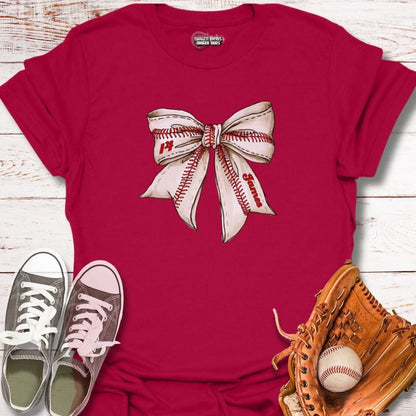 Custom Baseball Bow T-Shirt