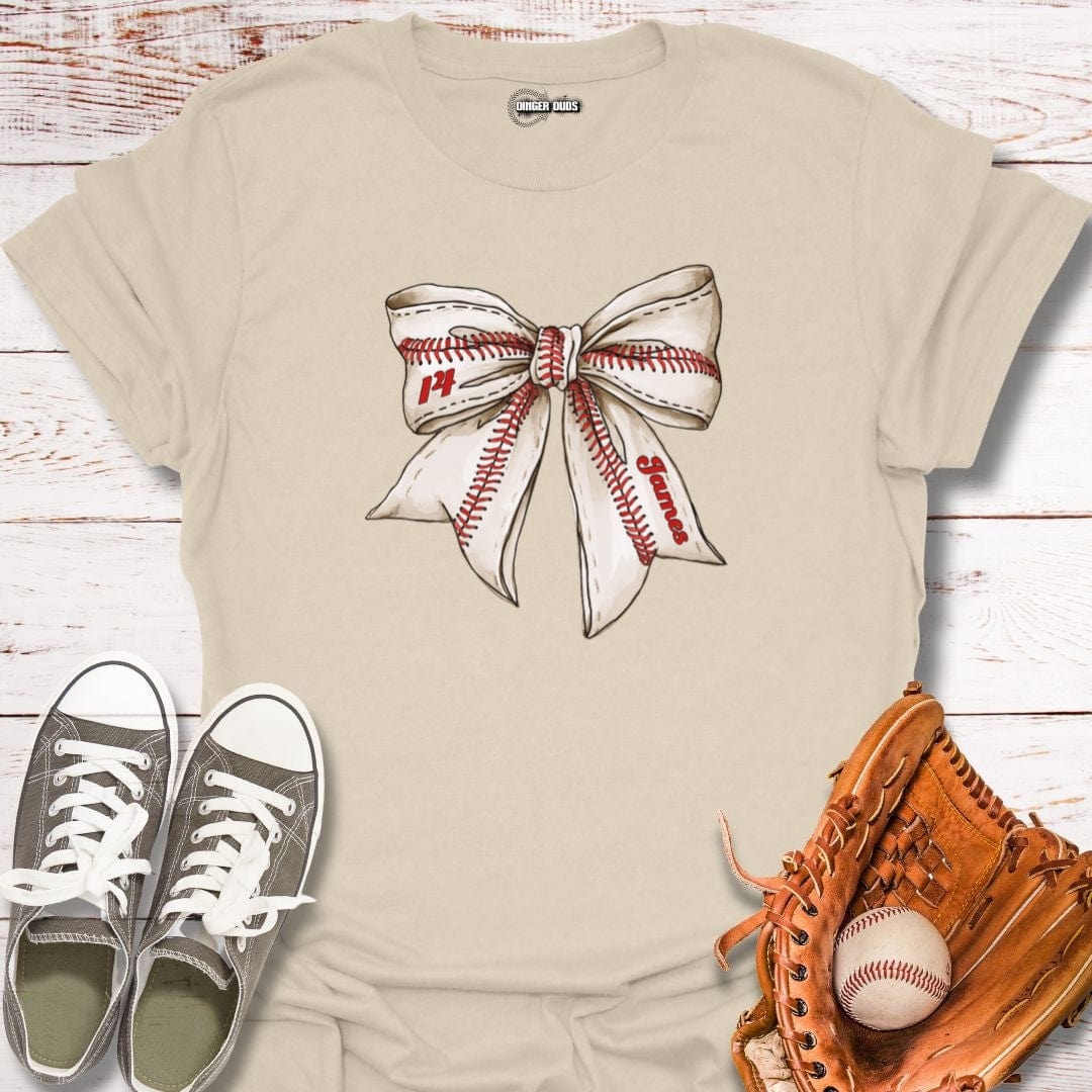 Custom Baseball Bow T-Shirt