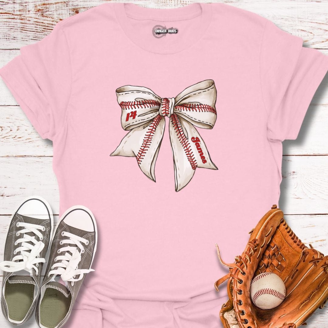 Custom Baseball Bow T-Shirt