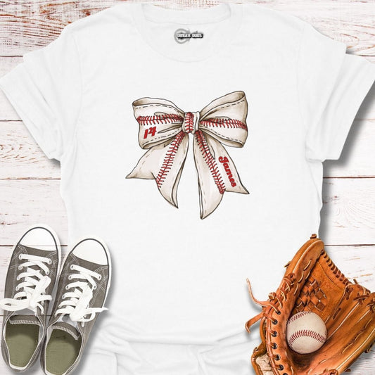 Custom Baseball Bow T-Shirt