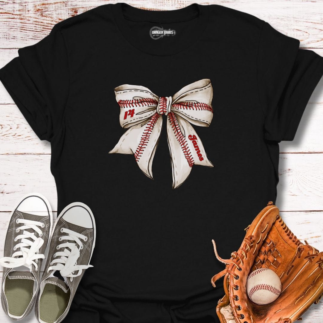 Custom Baseball Bow T-Shirt