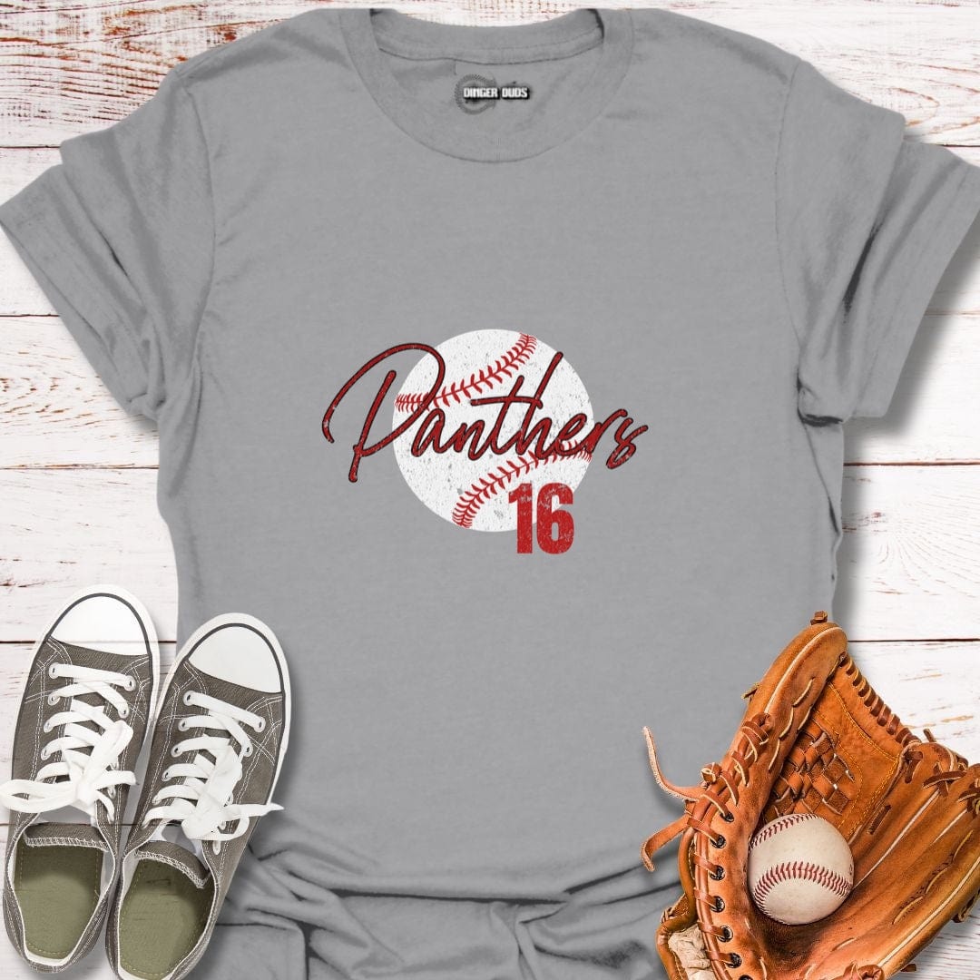 Custom Baseball Team and Player Number T-Shirt