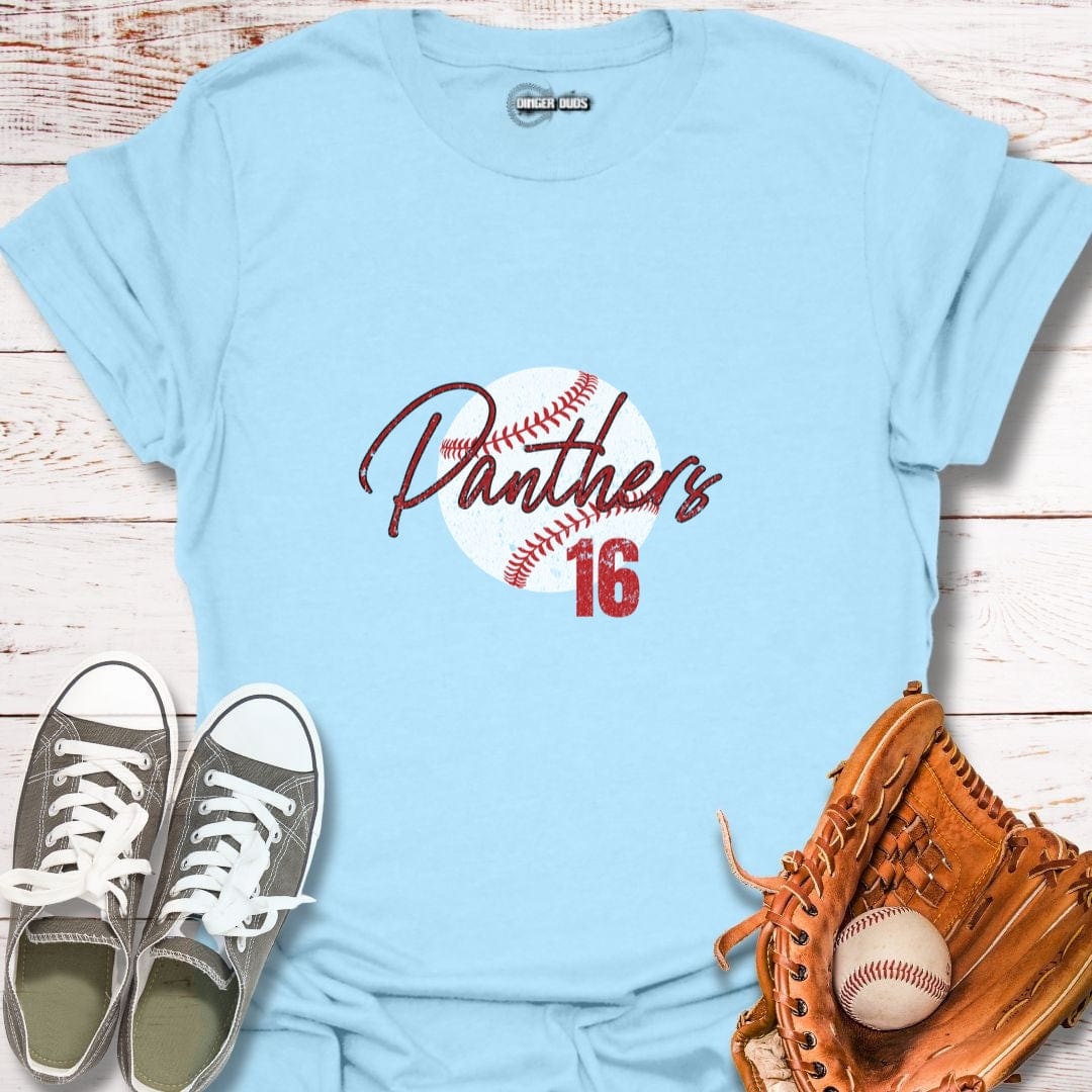 Custom Baseball Team and Player Number T-Shirt