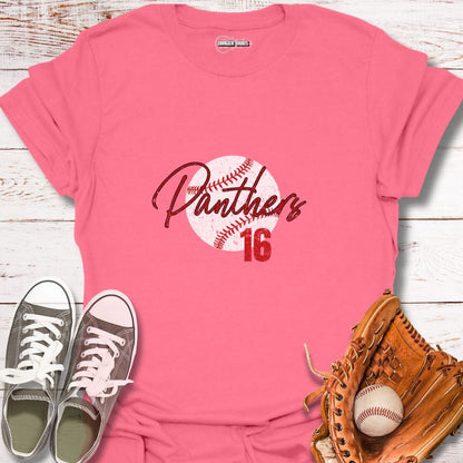 Custom Baseball Team and Player Number T-Shirt