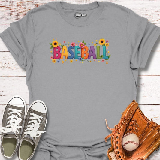 Baseball Flower Power T-Shirt