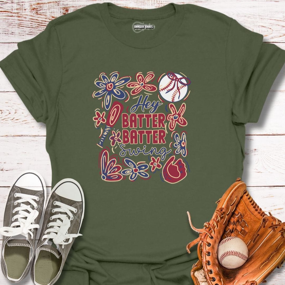 Hey Batter Flower Power T-Shirt