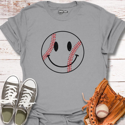 Smiley Baseball Face T-Shirt