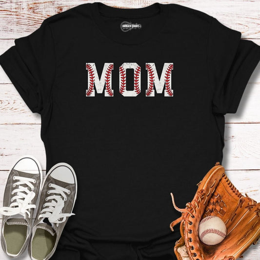 Stitched Baseball Mom T-Shirt